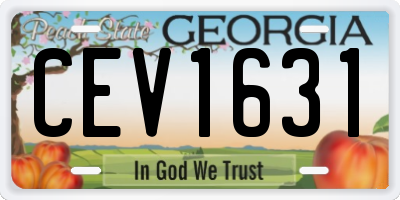 GA license plate CEV1631