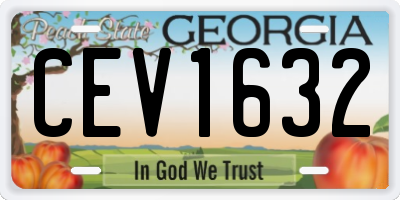 GA license plate CEV1632