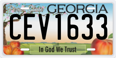 GA license plate CEV1633