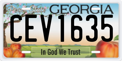 GA license plate CEV1635