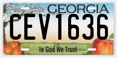 GA license plate CEV1636