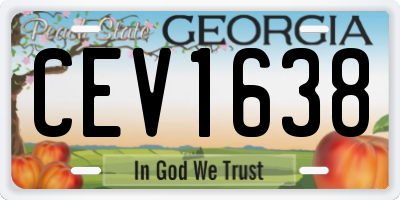 GA license plate CEV1638