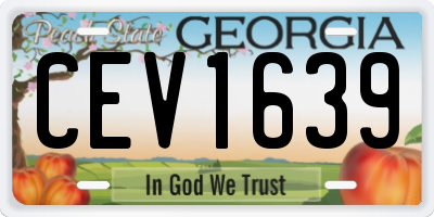 GA license plate CEV1639
