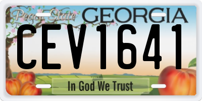 GA license plate CEV1641