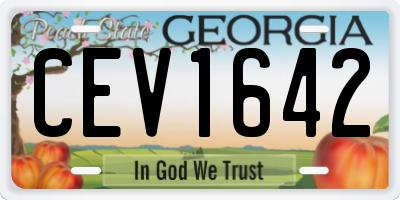 GA license plate CEV1642