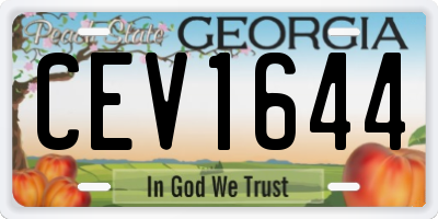 GA license plate CEV1644