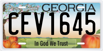 GA license plate CEV1645