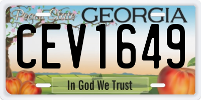 GA license plate CEV1649