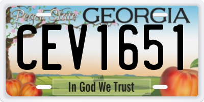 GA license plate CEV1651