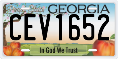 GA license plate CEV1652