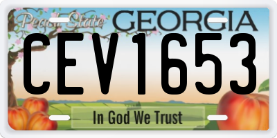 GA license plate CEV1653