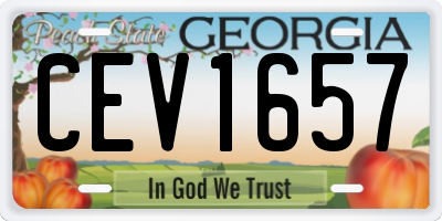 GA license plate CEV1657