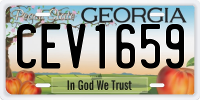 GA license plate CEV1659