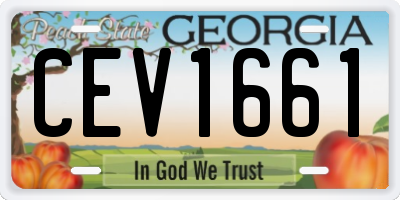 GA license plate CEV1661