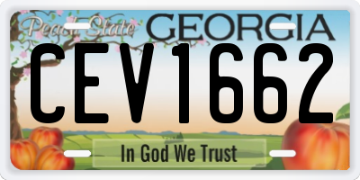GA license plate CEV1662
