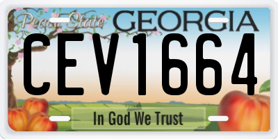 GA license plate CEV1664