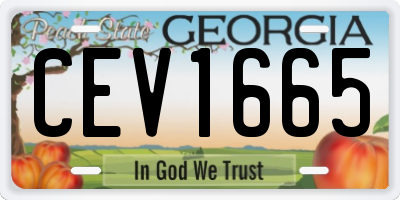 GA license plate CEV1665