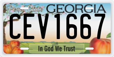 GA license plate CEV1667