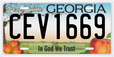 GA license plate CEV1669