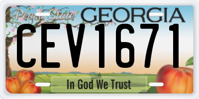 GA license plate CEV1671