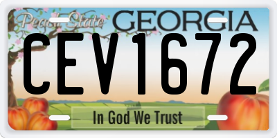 GA license plate CEV1672