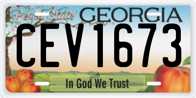 GA license plate CEV1673
