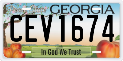 GA license plate CEV1674