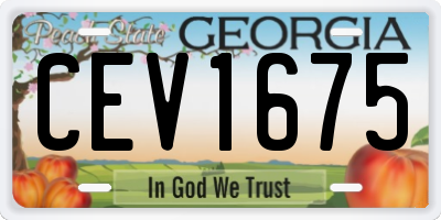 GA license plate CEV1675