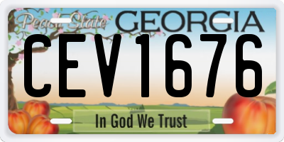GA license plate CEV1676