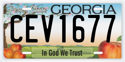 GA license plate CEV1677