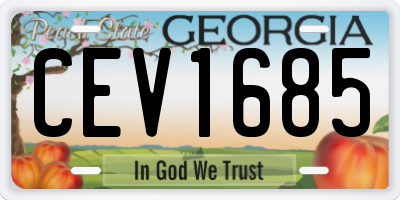 GA license plate CEV1685