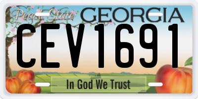 GA license plate CEV1691