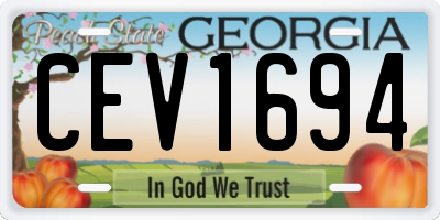 GA license plate CEV1694