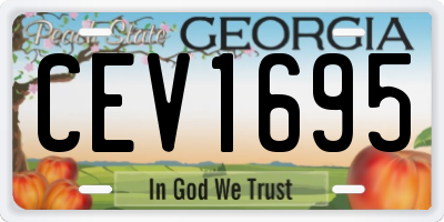 GA license plate CEV1695