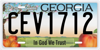GA license plate CEV1712