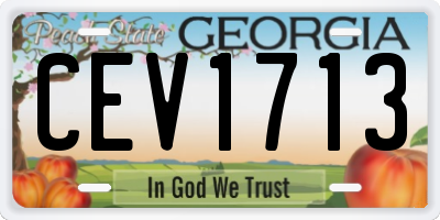 GA license plate CEV1713