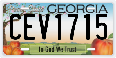 GA license plate CEV1715