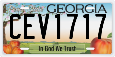 GA license plate CEV1717
