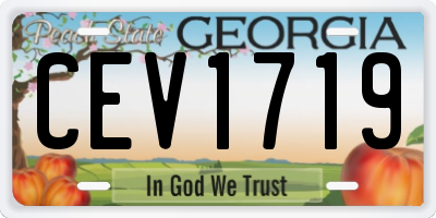 GA license plate CEV1719