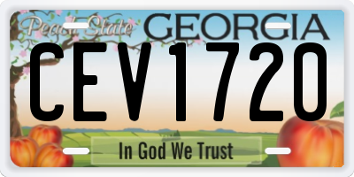 GA license plate CEV1720