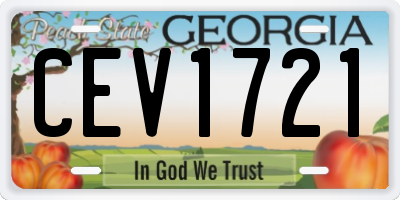 GA license plate CEV1721