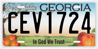 GA license plate CEV1724