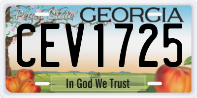 GA license plate CEV1725