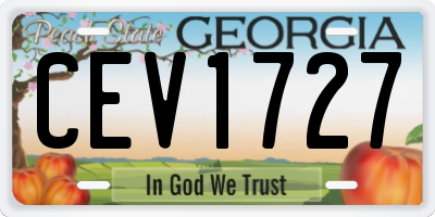 GA license plate CEV1727