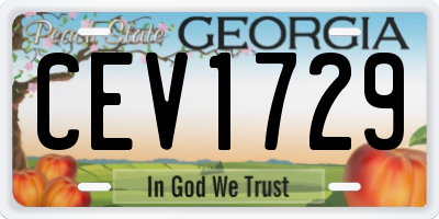 GA license plate CEV1729