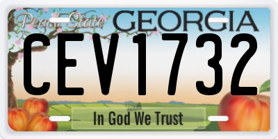 GA license plate CEV1732