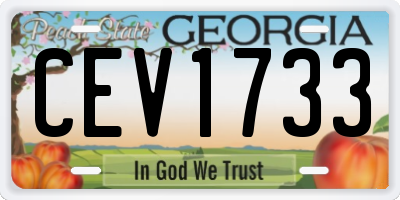 GA license plate CEV1733