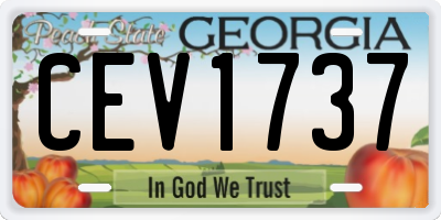 GA license plate CEV1737