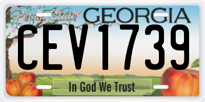 GA license plate CEV1739