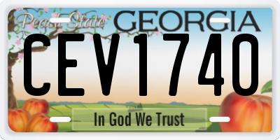 GA license plate CEV1740